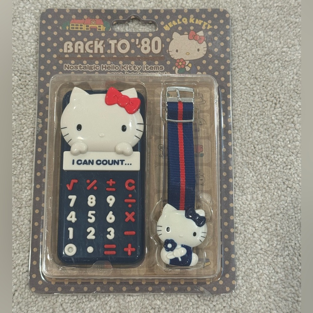 Back to ‘80 Hello Kitty Sanrio Watch/Calculator. New in Package. Retro 1979/2005